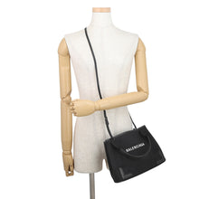 Load image into Gallery viewer, BALENCIAGA NavyCabas Black390346AQ38N1000 Canvas Leather Size XS