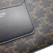 Load image into Gallery viewer, CELINE Triomphe Flap Shoulder Black/Brown111592ETH.38SI PVC Leather