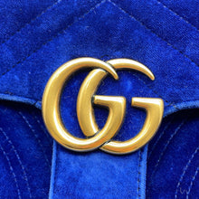 Load image into Gallery viewer, GUCCI GG Marmont Shoulder Bag Blue446744 Velour