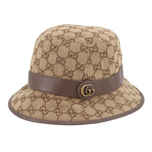 将图像加载到图库查看器中,GUCCI GG Canvas bucket hat Size M/58㎝ Beige/Brown576587 4HG62 2564 Canvas Leather