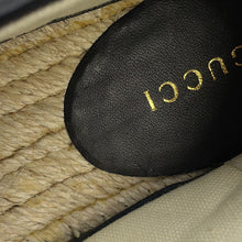 将图像加载到图库查看器中,GUCCI GG Marmont Espadrilles Black551890 BKO00 1000 Leather Size 34 1/2
