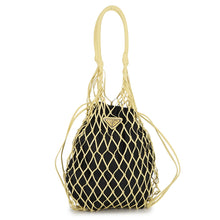 Load image into Gallery viewer, PRADA Mesh Tote Bag Yellow/Black1BC072 Leather Nylon
