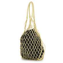 Load image into Gallery viewer, PRADA Mesh Tote Bag Yellow/Black1BC072 Leather Nylon