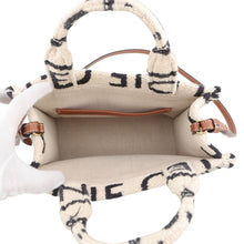 Load image into Gallery viewer, CELINE Small Cabas Thais 2WAY Bag White/Black199162ERP Cotton Leather Size Small