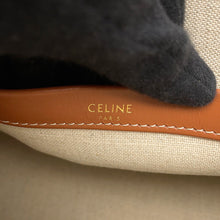 Load image into Gallery viewer, CELINE Small Cabas Thais 2WAY Bag White/Black199162ERP Cotton Leather Size Small
