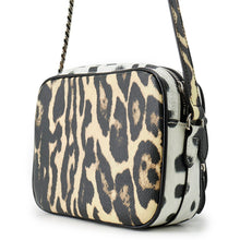 将图像加载到图库查看器中,BURBERRY Leopard print camera bag/shoulder bag Black/Beige/White8015963 PVC Leather