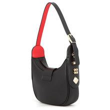 将图像加载到图库查看器中,Christian Louboutin Karasukai Shoulder Bag Black/Red1225182CM6S Leather Size Mini