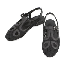 Load image into Gallery viewer, HERMES Kim ballet shoes Black Fabric Leather Size 35 1/2
