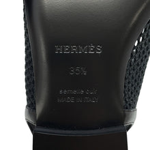 Load image into Gallery viewer, HERMES Kim ballet shoes Black Fabric Leather Size 35 1/2