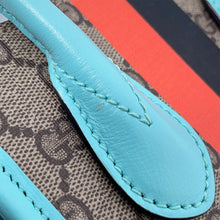 Load image into Gallery viewer, GUCCI Interlocking G Mini 2WAY Bag Light Blue/Beige/Orange671623 GG Supreme Leather