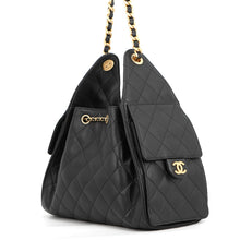 将图像加载到图库查看器中,CHANEL CHANEL25 ChainShoulder Bag BlackAS5293 Caviar Leather Size Small