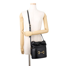 Load image into Gallery viewer, GUCCI 1955 Horsebit Baguette Shoulder Bag Black602118 Leather