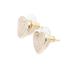 Load image into Gallery viewer, CHANEL CC Logo Metal Heart Earrings WhiteABD346 Metal