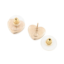 Load image into Gallery viewer, CHANEL CC Logo Metal Heart Earrings WhiteABD346 Metal