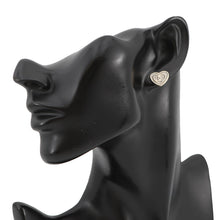 Load image into Gallery viewer, CHANEL CC Logo Metal Heart Earrings WhiteABD346 Metal