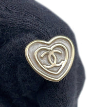 Load image into Gallery viewer, CHANEL CC Logo Metal Heart Earrings WhiteABD346 Metal