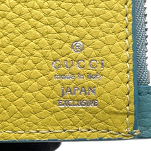Load image into Gallery viewer, GUCCI Compact wallet Turquise Blue/Yellow835076 Leather