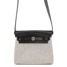 将图像加载到图库查看器中,HERMES Herbag zip Black/Ecru Toile H Vache Hunter Leather Size Mini