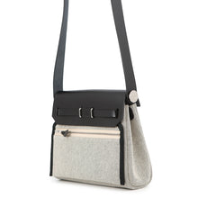 将图像加载到图库查看器中,HERMES Herbag zip Black/Ecru Toile H Vache Hunter Leather Size Mini