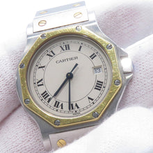 将图像加载到图库查看器中,CARTIER Santos Octagon LM W30mm Stainless Steel K18YG Ivory DialW2001583