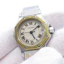 将图像加载到图库查看器中,CARTIER Santos Octagon SM W25mm Stainless Steel K18YG Ivory DialW2001683