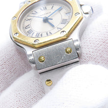 将图像加载到图库查看器中,CARTIER Santos Octagon SM W25mm Stainless Steel K18YG Ivory DialW2001683