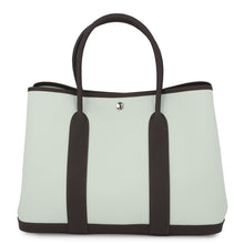将图像加载到图库查看器中,HERMES Garden Party VertPeppermint/Marron Toile Offiche Negonda Leather Size PM
