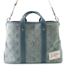 将图像加载到图库查看器中,LOUIS VUITTON Weekend Tote NM BlueM22537 Monogram Washed Denim