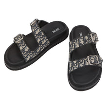 Load image into Gallery viewer, Dior Oblique Aqua Sandals Navy3SA135ZSA_H561 Canvas Rubber Size 41