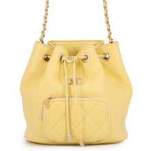 Load image into Gallery viewer, CHANEL Matelasse Drawstring Bag ChainShoulder YellowAP2913 Caviar Leather