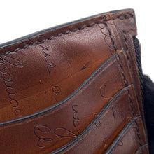 Load image into Gallery viewer, Berluti Calligraphy Key Ring Coin Purse Brown scritto leather