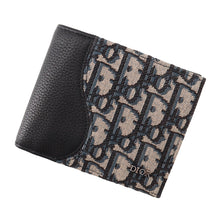 Load image into Gallery viewer, Dior saddle compact wallet Black/Beige2ADBC306YKS Canvas/Leather