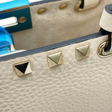 Load image into Gallery viewer, Valentino Garavani Rock Studded Tote Bag Light Ivory7W2B0S20VSF_I16 Grained Calf Leather Size Small