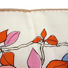 将图像加载到图库查看器中,HERMES Carre Le Pommier Sellier Size 90 White/Blue Gacier/Apricot Silk100%