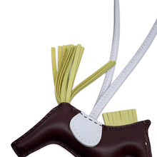 将图像加载到图库查看器中,HERMES Rodeo Bag Charm RougeSellier/Jaune Bourgeon/Blue Brume Lambskin Size PM