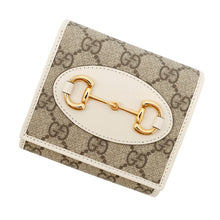 Load image into Gallery viewer, GUCCI Horsebit 1955 Wallet Ivory/Beige621891 Leather/GG Supreme