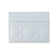 Load image into Gallery viewer, Dior Dior Jolie Freesia Flat Card Holder Cannage Light BlueS3103UNJB_M00Z Lambskin/Faux Pearl