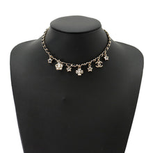 Load image into Gallery viewer, CHANEL Chain motif bag charm icon choker necklace star clover CC logo Black/GoldABG275 Metal Leather Rhinestone