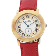 Load image into Gallery viewer, CARTIER Must-have Cartier Ronde W32mm Gold Plated Leather White DialW1006922