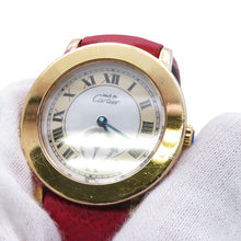 Load image into Gallery viewer, CARTIER Must-have Cartier Ronde W32mm Gold Plated Leather White DialW1006922
