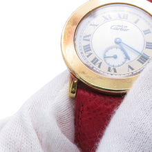 Load image into Gallery viewer, CARTIER Must-have Cartier Ronde W32mm Gold Plated Leather White DialW1006922