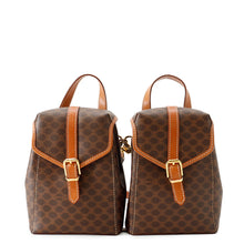 Load image into Gallery viewer, CELINE Macadam Twin Mini Backpack Brown PVC Leather