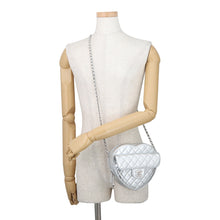 Load image into Gallery viewer, CHANEL Matelasse Heart Shape ChainShoulder Bag SilverAS5764-B21928-NF635 MetalicLambskin
