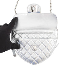 Load image into Gallery viewer, CHANEL Matelasse Heart Shape ChainShoulder Bag SilverAS5764-B21928-NF635 MetalicLambskin
