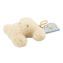 将图像加载到图库查看器中,CELINE Triomphe Pom Pom Bag Charm Natural/Pale Blue49J663GVS.02VP Shearling Leather