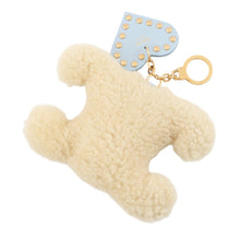 将图像加载到图库查看器中,CELINE Triomphe Pom Pom Bag Charm Natural/Pale Blue49J663GVS.02VP Shearling Leather