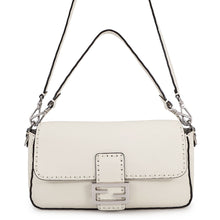 Load image into Gallery viewer, FENDI Selleria Baguette Bag White8BR600 Calf Leather Size Medium
