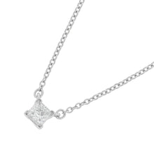 Load image into Gallery viewer, TIFFANY&Co. Solitaire Square Necklace Pt950