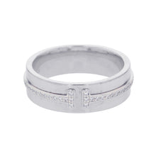 Load image into Gallery viewer, TIFFANY&Co. T-Wide Diamond Ring Size Approximately No. 9 18K White Gold