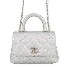 将图像加载到图库查看器中,CHANEL Coco Handle 2WAY Handbag SilverAS2215-B22136-U4807 Caviar Leather Size XXS